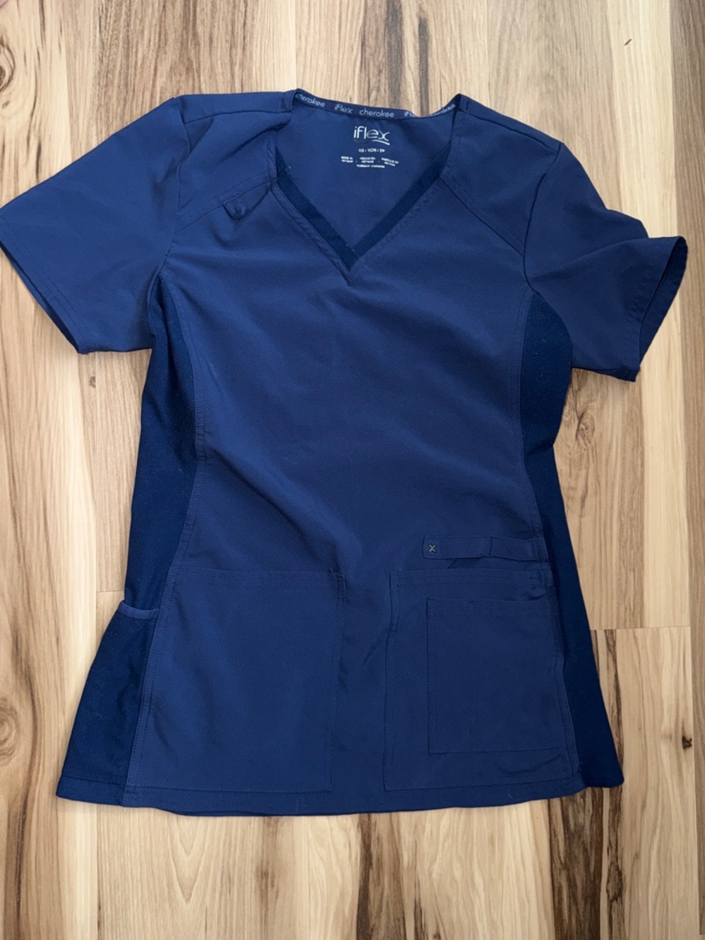 Cherokee Navy Blue iFlex Scrub Top
